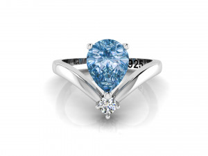 Diamond pearl ring 3D-printmodel
