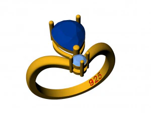 Diamond pearl ring 3D Print Model