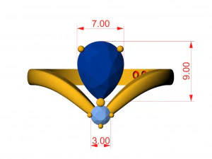 Diamond pearl ring 3D Print Model