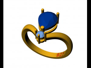 Diamond pearl ring 3D Print Model