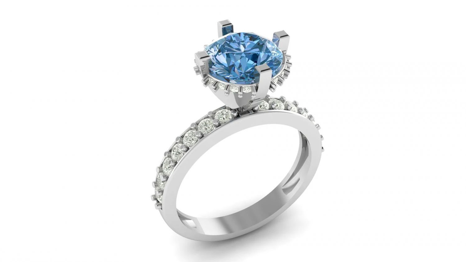 princess diamond engagement ring 3D Print Model .c4d .max .obj .3ds .fbx .stl .blend 