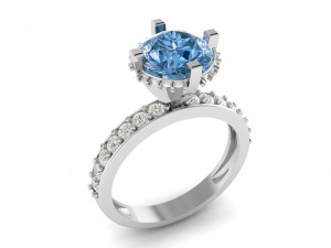 princess diamond engagement ring 3Dプリントモデル