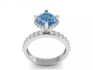 princess diamond engagement ring 3D Print Model