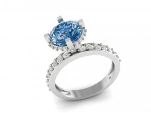 princess diamond engagement ring 3D Print Model