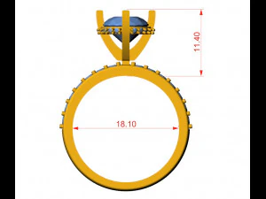 princess diamond engagement ring 3D Print Model