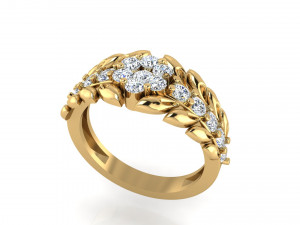 diamond leaf ring 3D Принт Модель