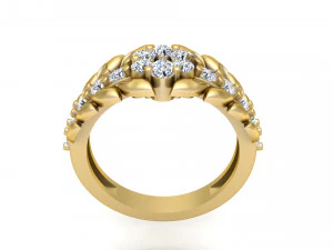 diamond leaf ring 3D Print Model