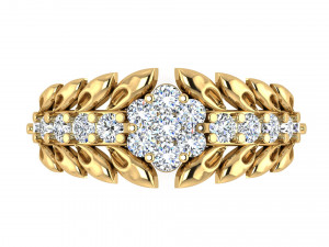 diamond leaf ring 3D Принт Модель