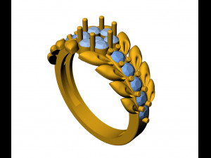 diamond leaf ring 3D Принт Модель