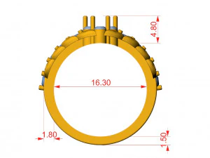 diamond leaf ring 3D Print Model