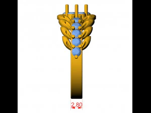 diamond leaf ring 3D Print Model