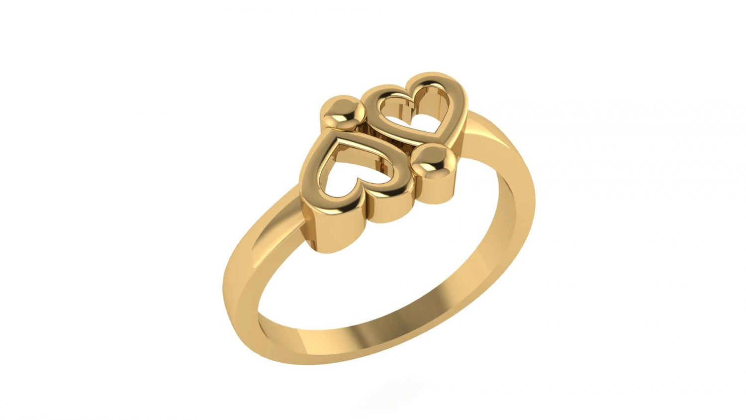 double heart ring 3D Print Model .c4d .max .obj .3ds .fbx .stl .blend 