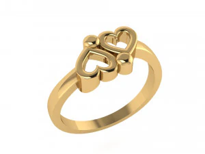 anel de cora&ccedil;&atilde;o duplo Modelo de Impressão 3D