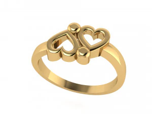 double heart ring 3D Print Model