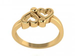 double heart ring 3D Print Model