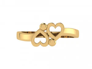 double heart ring 3D Print Model