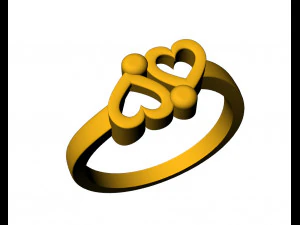 double heart ring 3D Print Model