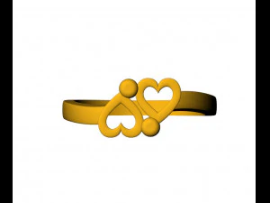 double heart ring 3D Print Model