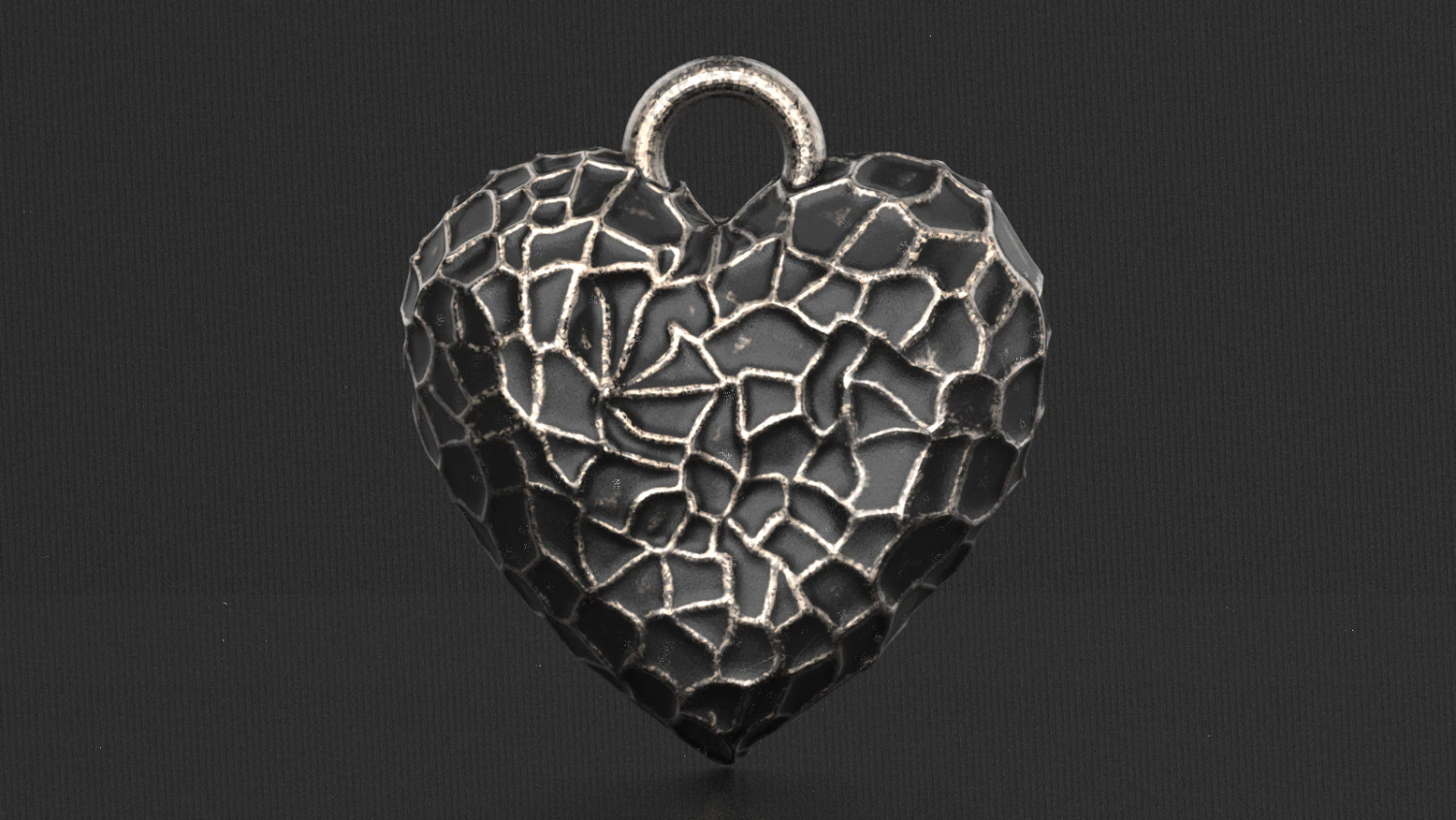 hammer texture heart pendant 3D Print Model .c4d .max .obj .3ds .fbx .stl .blend 