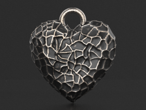 hammer texture heart pendant 3Dプリントモデル