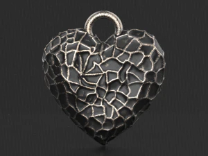 hammer texture heart pendant 3D Print Model