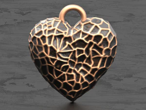 hammer texture heart pendant 3D Print Model
