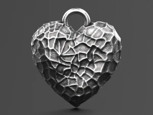 hammer texture heart pendant 3D Print Model
