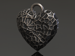 hammer texture heart pendant 3D Принт Модель