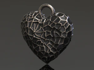 hammer texture heart pendant 3D Print Model