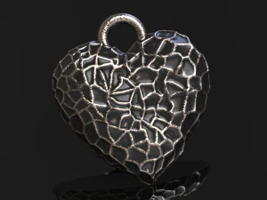 hammer texture heart pendant 3D Print Model