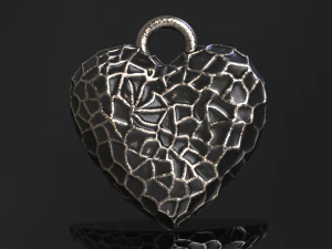 hammer texture heart pendant 3D Print Model