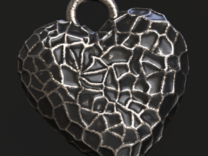 hammer texture heart pendant 3D Принт Модель