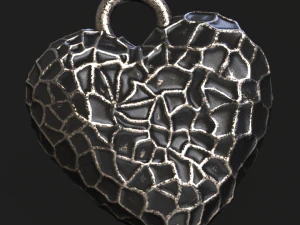 hammer texture heart pendant 3D Print Model
