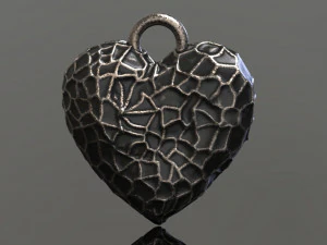 hammer texture heart pendant 3D Print Model