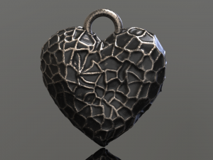 hammer texture heart pendant 3D Принт Модель