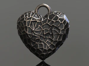 hammer texture heart pendant 3D Print Model