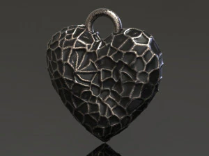hammer texture heart pendant 3D Print Model
