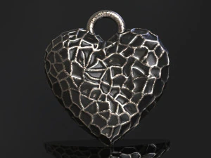 hammer texture heart pendant 3D Print Model