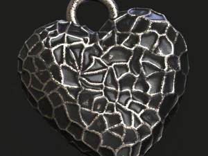 hammer texture heart pendant 3D Print Model