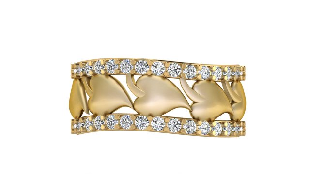 heart leaf diamond ring 3D 프린트 모델 .c4d .max .obj .3ds .fbx .stl .blend 