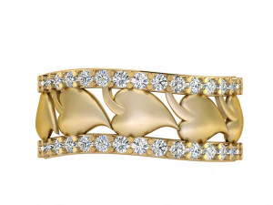 kalp yaprak pırlanta y&uuml;z&uuml;k 3D Baskı Modeli