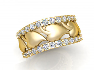 heart leaf diamond ring 3D 프린트 모델
