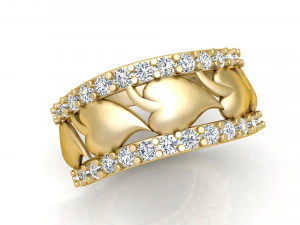 heart leaf diamond ring 3D Print Model