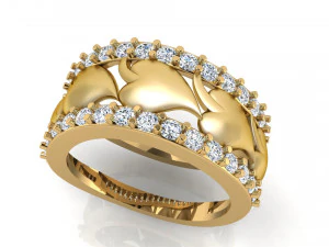 heart leaf diamond ring 3D Print Model