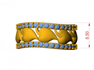 heart leaf diamond ring 3D Print Model