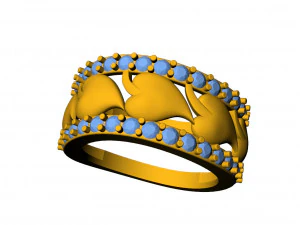 heart leaf diamond ring 3D Print Model