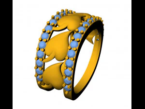heart leaf diamond ring 3D Print Model