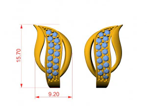 diamond earrings 3D Print Model