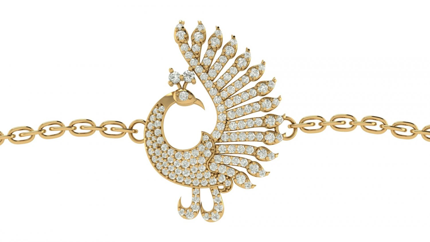 Peacock bracelet charm 3D Print Model .c4d .max .obj .3ds .fbx .stl .blend