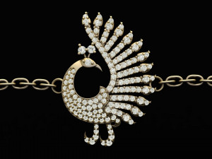 Peacock bracelet charm 3D Print Model